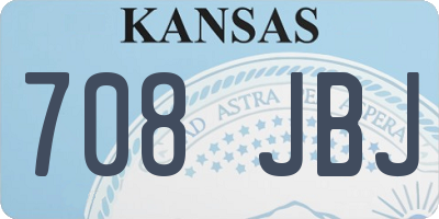 KS license plate 708JBJ