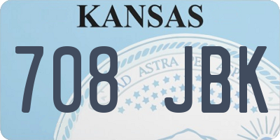 KS license plate 708JBK