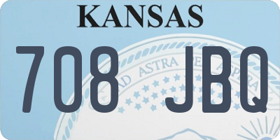 KS license plate 708JBQ