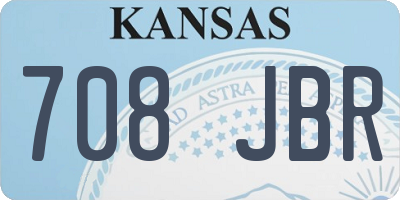 KS license plate 708JBR