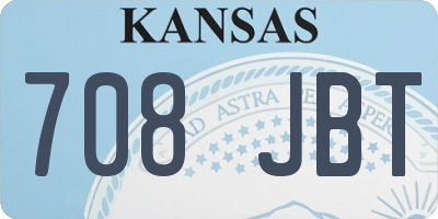 KS license plate 708JBT