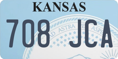 KS license plate 708JCA