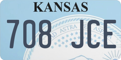 KS license plate 708JCE