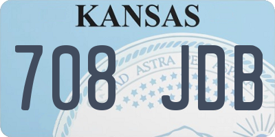 KS license plate 708JDB