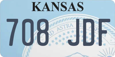 KS license plate 708JDF