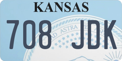 KS license plate 708JDK