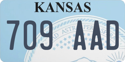 KS license plate 709AAD