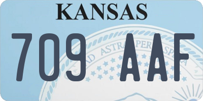 KS license plate 709AAF