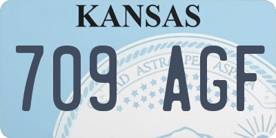 KS license plate 709AGF