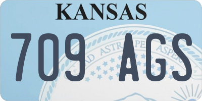 KS license plate 709AGS