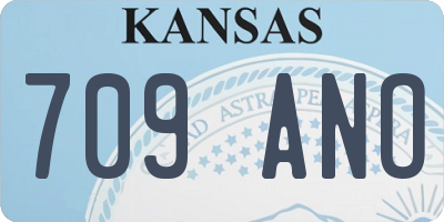 KS license plate 709ANO