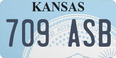 KS license plate 709ASB