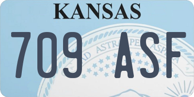 KS license plate 709ASF