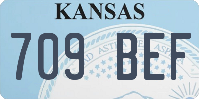 KS license plate 709BEF