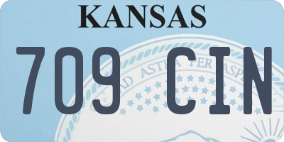 KS license plate 709CIN