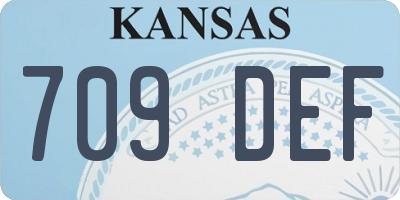 KS license plate 709DEF