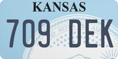KS license plate 709DEK