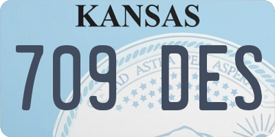 KS license plate 709DES