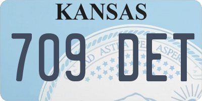 KS license plate 709DET
