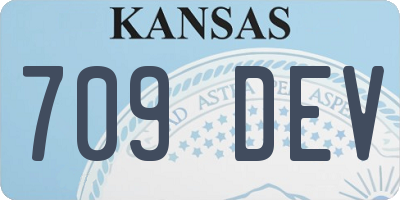 KS license plate 709DEV