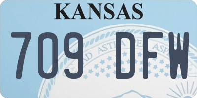 KS license plate 709DFW