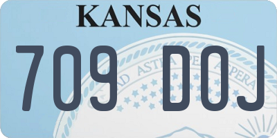KS license plate 709DOJ