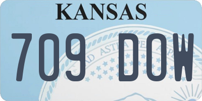 KS license plate 709DOW