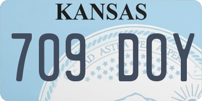 KS license plate 709DOY