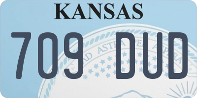 KS license plate 709DUD