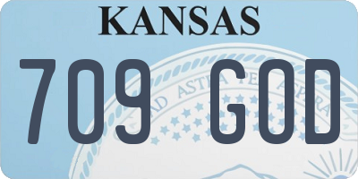 KS license plate 709GOD