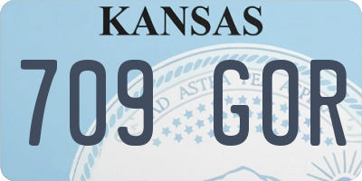 KS license plate 709GOR