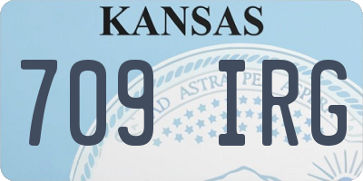 KS license plate 709IRG