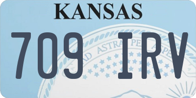 KS license plate 709IRV