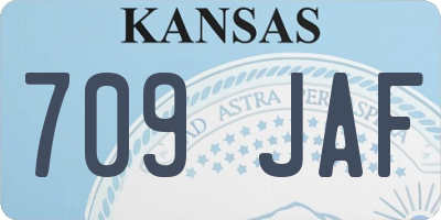 KS license plate 709JAF