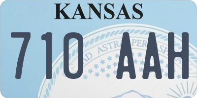 KS license plate 710AAH