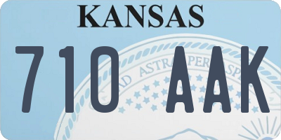 KS license plate 710AAK