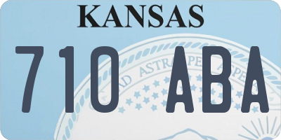 KS license plate 710ABA