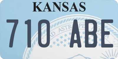 KS license plate 710ABE