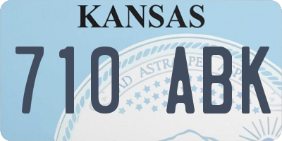 KS license plate 710ABK