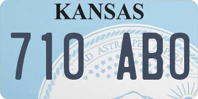 KS license plate 710ABO