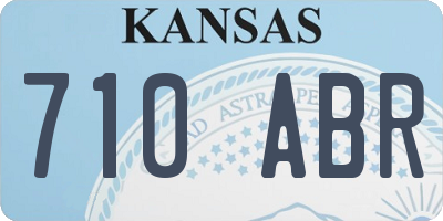 KS license plate 710ABR