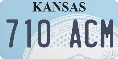 KS license plate 710ACM