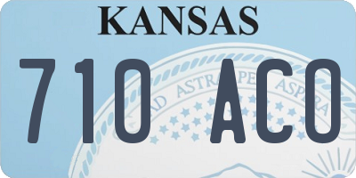 KS license plate 710ACO