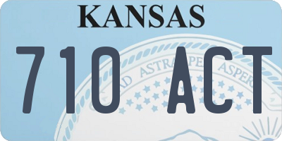 KS license plate 710ACT