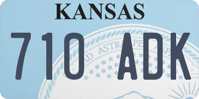KS license plate 710ADK
