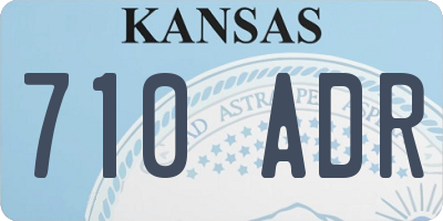 KS license plate 710ADR