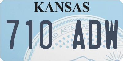 KS license plate 710ADW