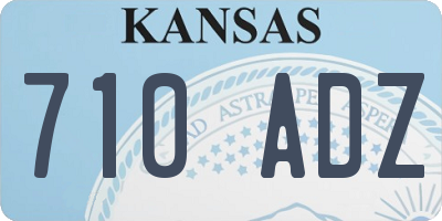 KS license plate 710ADZ