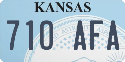 KS license plate 710AFA