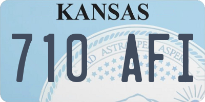 KS license plate 710AFI
